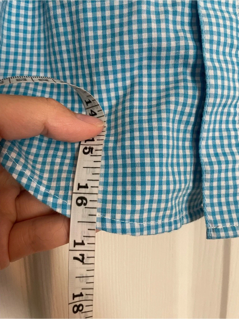 Blue Gingham Boys 3T Size Short-Sleeve Button Shirt